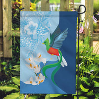 Guatemala Quetzal Bird Garden Flag Monja Blanca Flowers