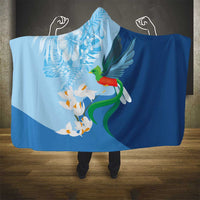 Guatemala Quetzal Bird Hooded Blanket Monja Blanca Flowers