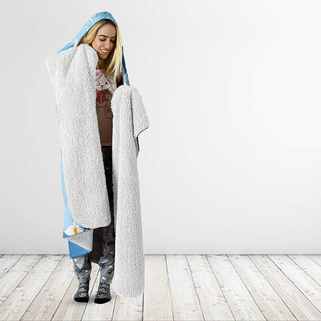 Guatemala Quetzal Bird Hooded Blanket Monja Blanca Flowers