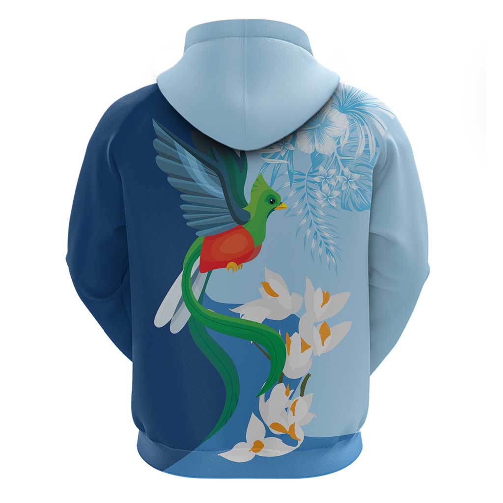 Guatemala Quetzal Bird Hoodie Monja Blanca Flowers