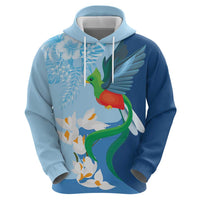 Guatemala Quetzal Bird Hoodie Monja Blanca Flowers
