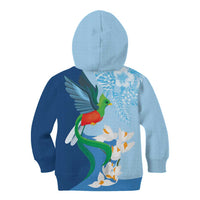 Guatemala Quetzal Bird Kid Hoodie Monja Blanca Flowers