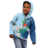 Guatemala Quetzal Bird Kid Hoodie Monja Blanca Flowers