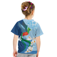 Guatemala Quetzal Bird Kid T Shirt Monja Blanca Flowers