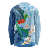 Guatemala Quetzal Bird Long Sleeve Shirt Monja Blanca Flowers