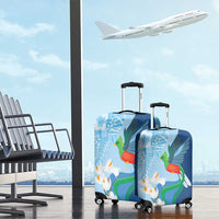 Guatemala Quetzal Bird Luggage Cover Monja Blanca Flowers