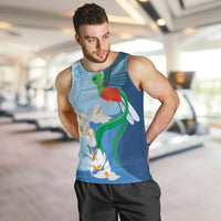 Guatemala Quetzal Bird Men Tank Top Monja Blanca Flowers