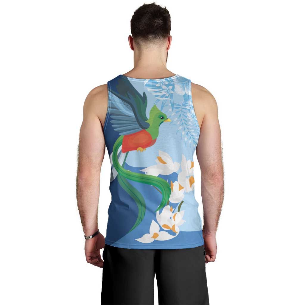 Guatemala Quetzal Bird Men Tank Top Monja Blanca Flowers