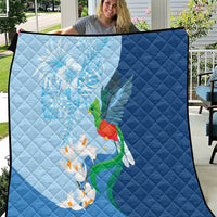 Guatemala Quetzal Bird Quilt Monja Blanca Flowers