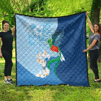 Guatemala Quetzal Bird Quilt Monja Blanca Flowers