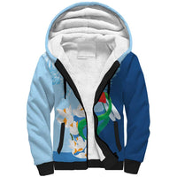 Guatemala Quetzal Bird Sherpa Hoodie Monja Blanca Flowers