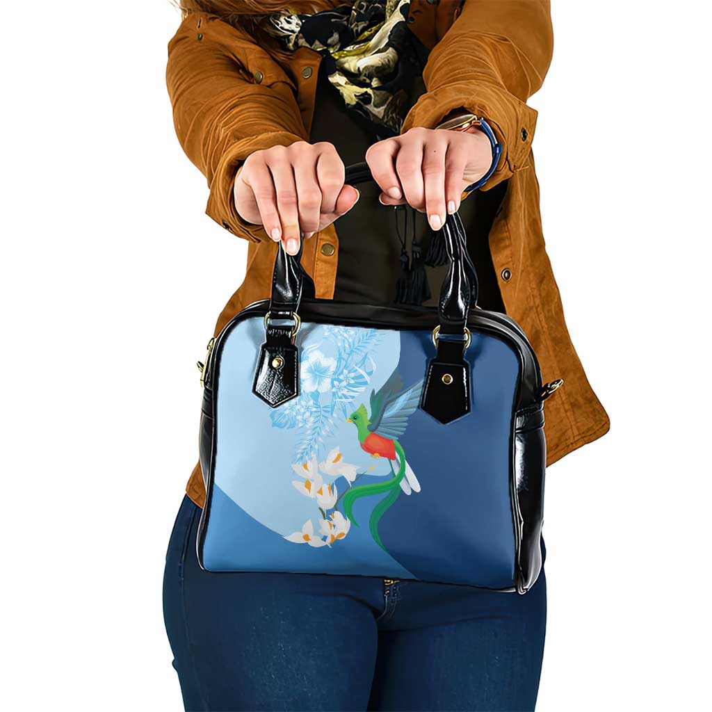 Guatemala Quetzal Bird Shoulder Handbag Monja Blanca Flowers