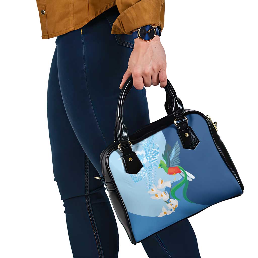 Guatemala Quetzal Bird Shoulder Handbag Monja Blanca Flowers