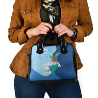 Guatemala Quetzal Bird Shoulder Handbag Monja Blanca Flowers