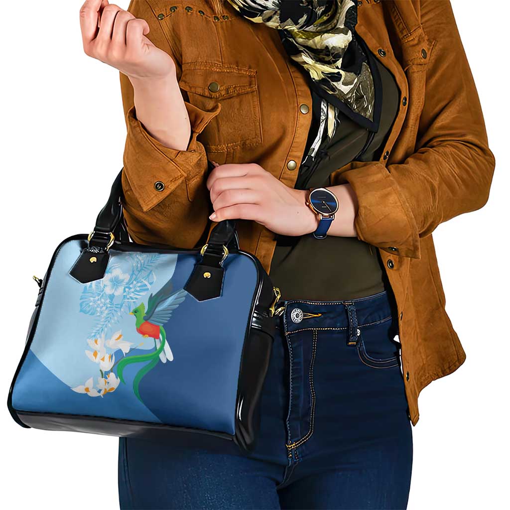 Guatemala Quetzal Bird Shoulder Handbag Monja Blanca Flowers