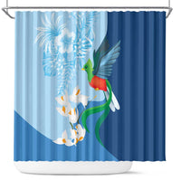 Guatemala Quetzal Bird Shower Curtain Monja Blanca Flowers