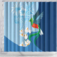 Guatemala Quetzal Bird Shower Curtain Monja Blanca Flowers