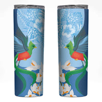Guatemala Quetzal Bird Skinny Tumbler Monja Blanca Flowers