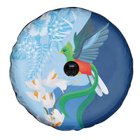 Guatemala Quetzal Bird Spare Tire Cover Monja Blanca Flowers