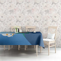 Guatemala Quetzal Bird Tablecloth Monja Blanca Flowers
