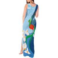 Guatemala Quetzal Bird Tank Maxi Dress Monja Blanca Flowers
