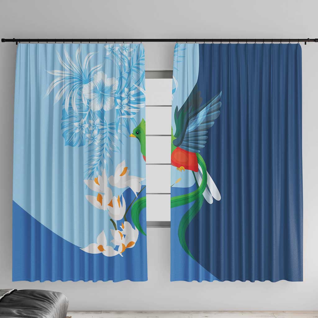 Guatemala Quetzal Bird Window Curtain Monja Blanca Flowers