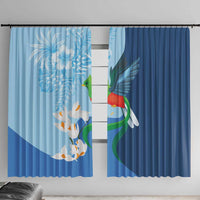 Guatemala Quetzal Bird Window Curtain Monja Blanca Flowers