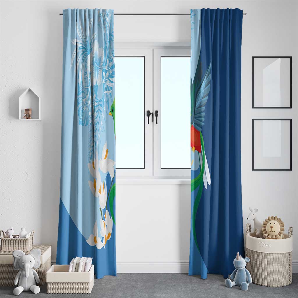 Guatemala Quetzal Bird Window Curtain Monja Blanca Flowers
