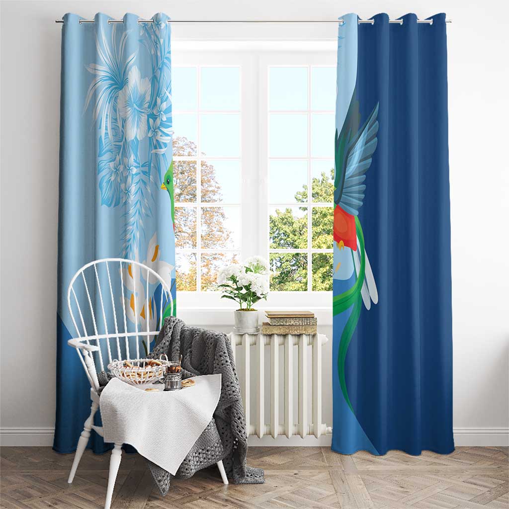 Guatemala Quetzal Bird Window Curtain Monja Blanca Flowers