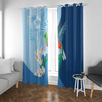 Guatemala Quetzal Bird Window Curtain Monja Blanca Flowers