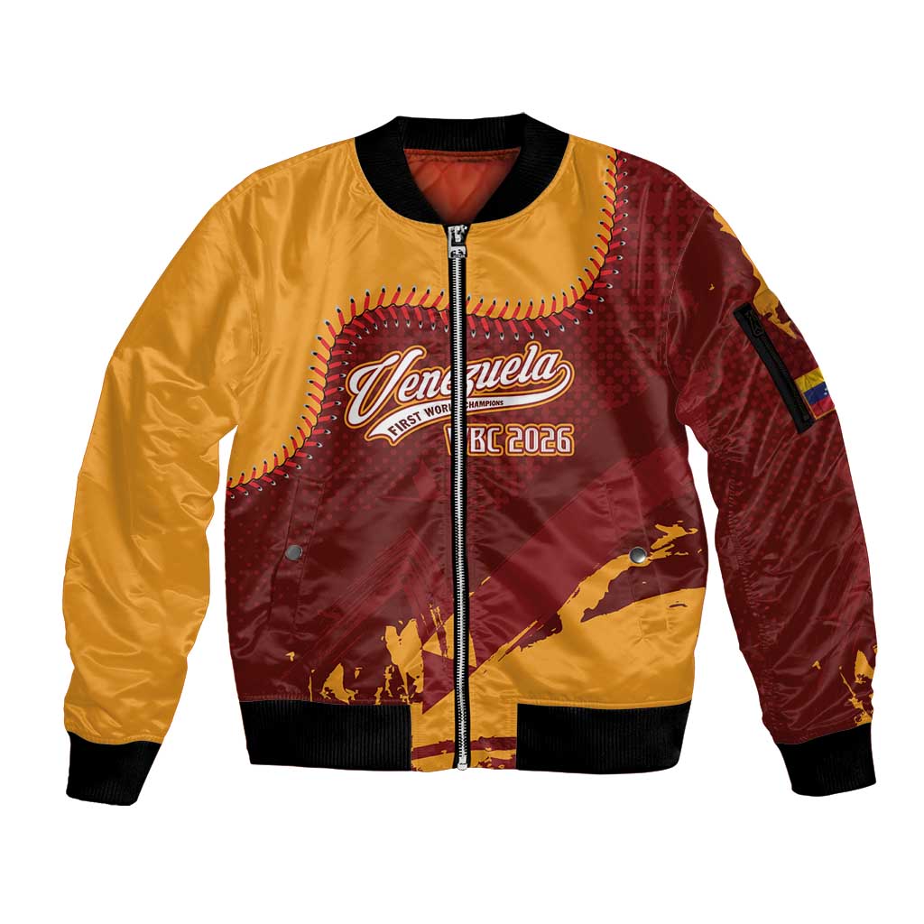 Venezuela Baseball First World Champion 2026 Custom Sleeve Zip Bomber Jacket