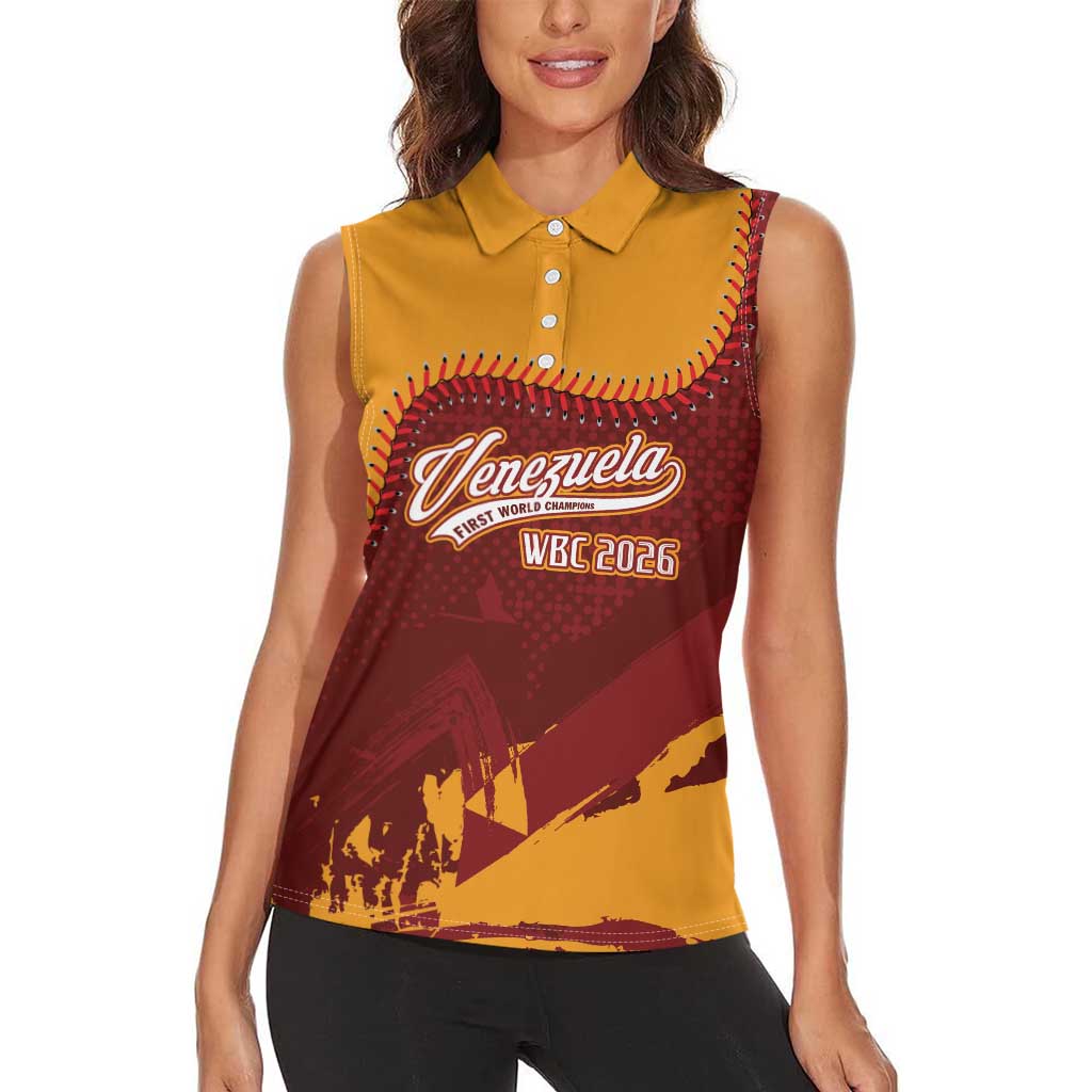 Venezuela Baseball First World Champion 2026 Custom Women Sleeveless Polo Shirt