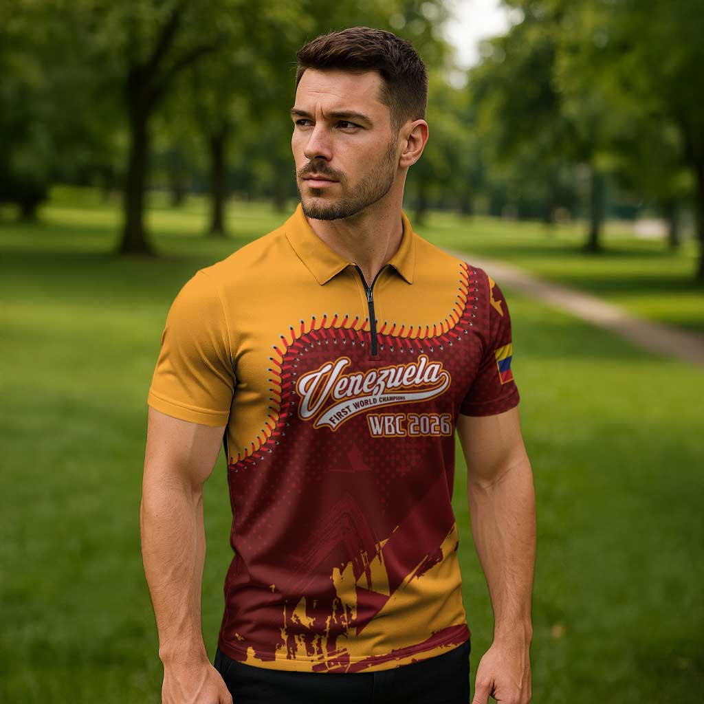 Venezuela Baseball First World Champion 2026 Custom Zipper Polo Shirt