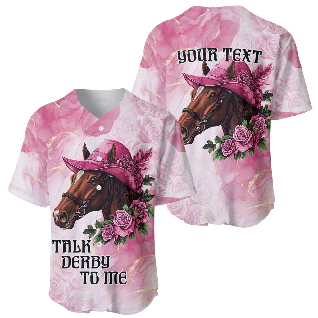 Personalized Kentucky Horse Race Baseball Jersey Big Hats And Horses Pink Out Party