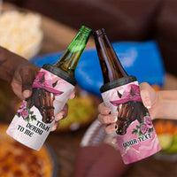 Personalized Kentucky Horse Race 4 in 1 Can Cooler Tumbler Big Hats And Horses Pink Out Party