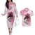 Personalized Kentucky Horse Race Couples Matching Off The Shoulder Long Sleeve Dress and Hawaiian Shirt Big Hats And Horses Pink Out Party