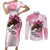 Personalized Kentucky Horse Race Couples Matching Short Sleeve Bodycon Dress and Long Sleeve Button Shirt Big Hats And Horses Pink Out Party