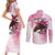 Personalized Kentucky Horse Race Couples Matching Short Sleeve Bodycon Dress and Long Sleeve Button Shirt Big Hats And Horses Pink Out Party