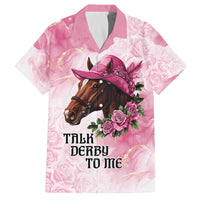 Personalized Kentucky Horse Race Family Matching Off The Shoulder Long Sleeve Dress and Hawaiian Shirt Big Hats And Horses Pink Out Party
