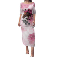 Personalized Kentucky Horse Race Family Matching Puletasi and Hawaiian Shirt Big Hats And Horses Pink Out Party