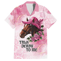 Personalized Kentucky Horse Race Family Matching Short Sleeve Bodycon Dress and Hawaiian Shirt Big Hats And Horses Pink Out Party