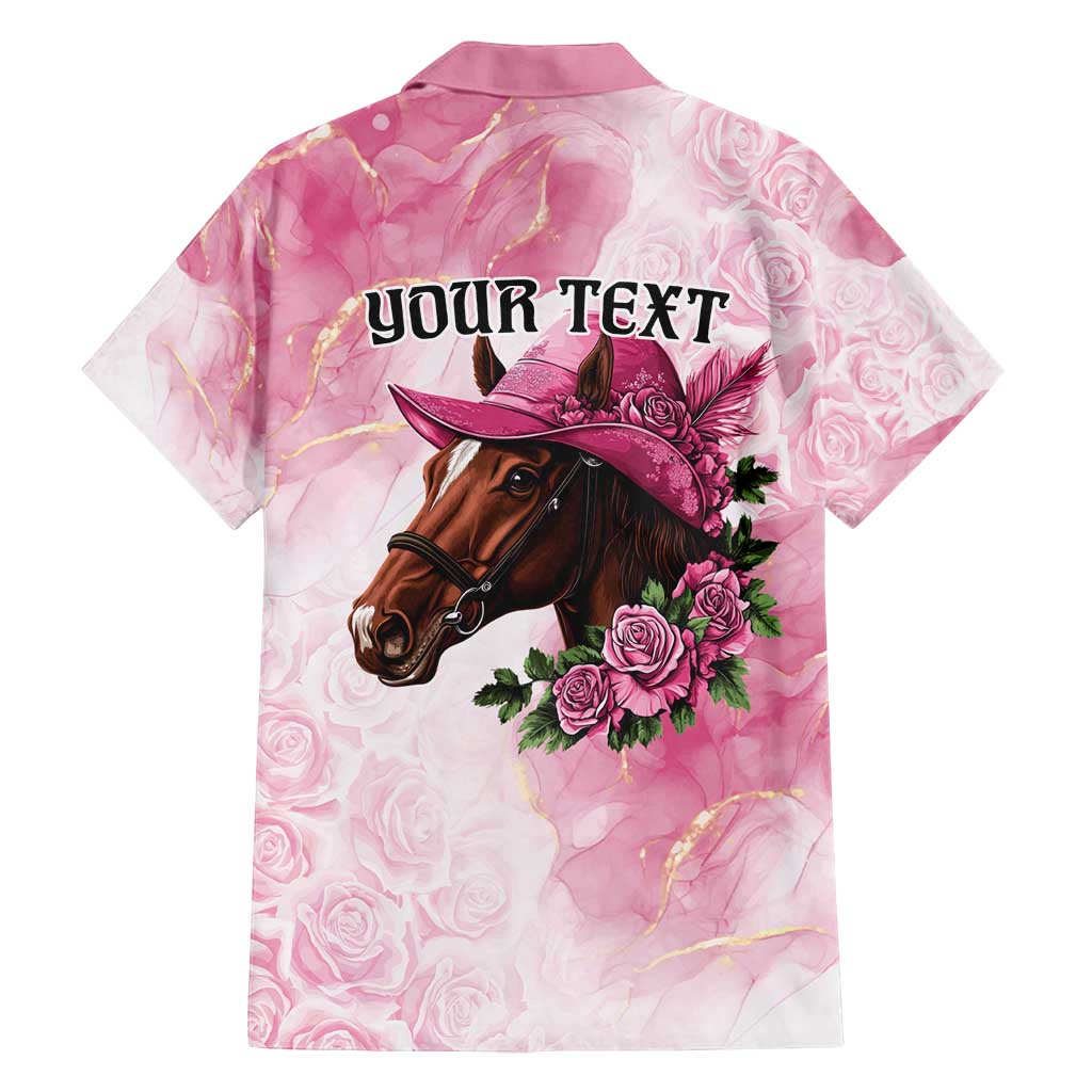 Personalized Kentucky Horse Race Family Matching Summer Maxi Dress and Hawaiian Shirt Big Hats And Horses Pink Out Party