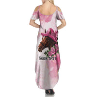 Personalized Kentucky Horse Race Family Matching Summer Maxi Dress and Hawaiian Shirt Big Hats And Horses Pink Out Party