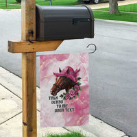 Personalized Kentucky Horse Race Garden Flag Big Hats And Horses Pink Out Party