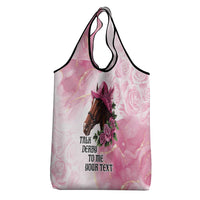 Personalized Kentucky Horse Race Grocery Bag Big Hats And Horses Pink Out Party