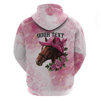 Personalized Kentucky Horse Race Hoodie Big Hats And Horses Pink Out Party