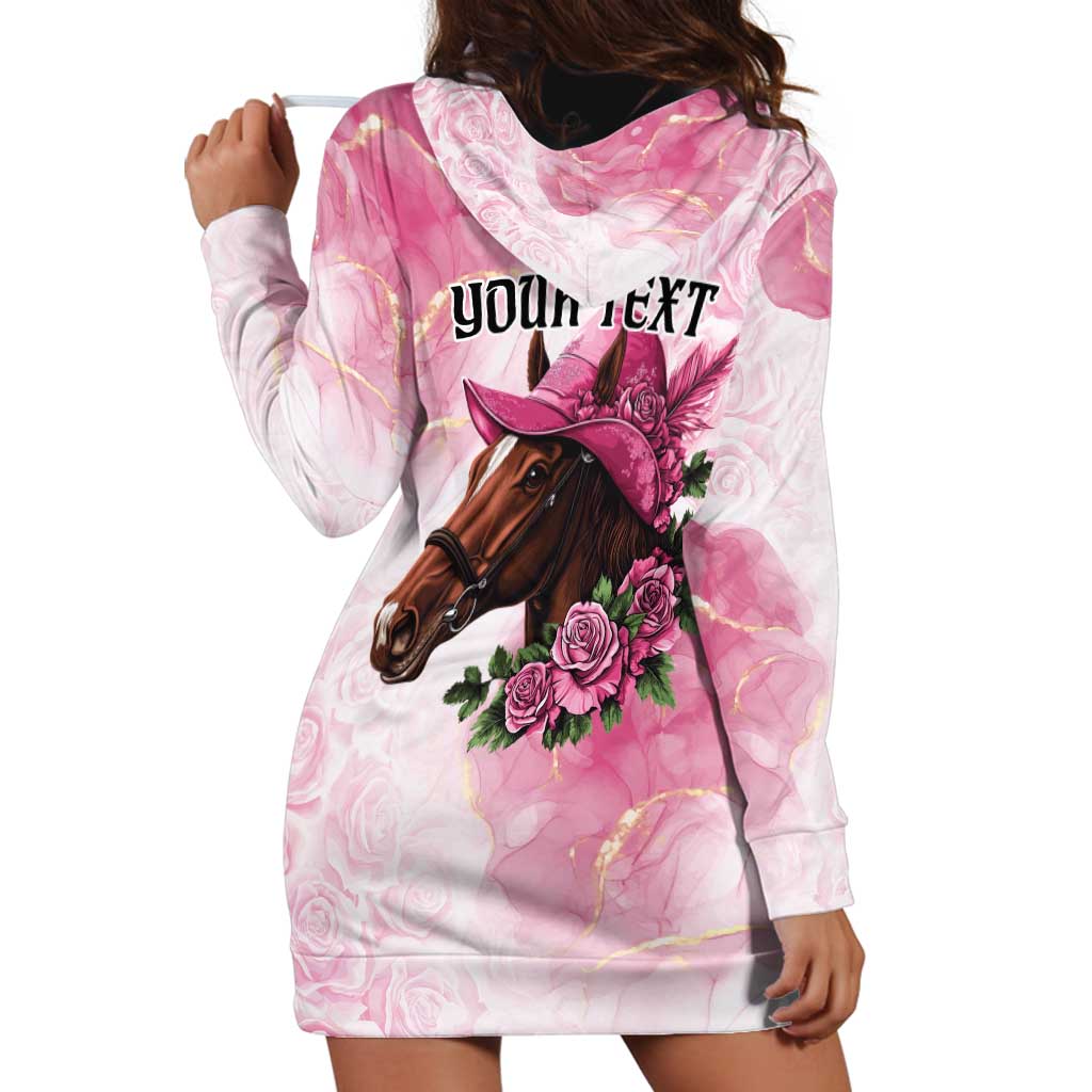 Personalized Kentucky Horse Race Hoodie Dress Big Hats And Horses Pink Out Party