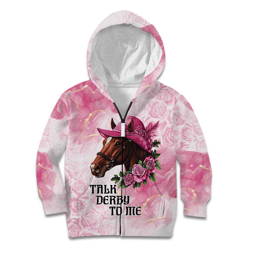 Personalized Kentucky Horse Race Kid Hoodie Big Hats And Horses Pink Out Party