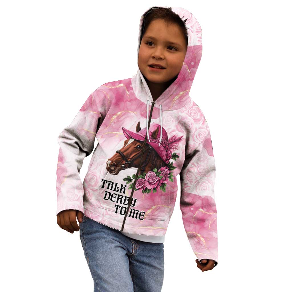 Personalized Kentucky Horse Race Kid Hoodie Big Hats And Horses Pink Out Party