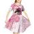 Personalized Kentucky Horse Race Kid Short Sleeve Dress Big Hats And Horses Pink Out Party